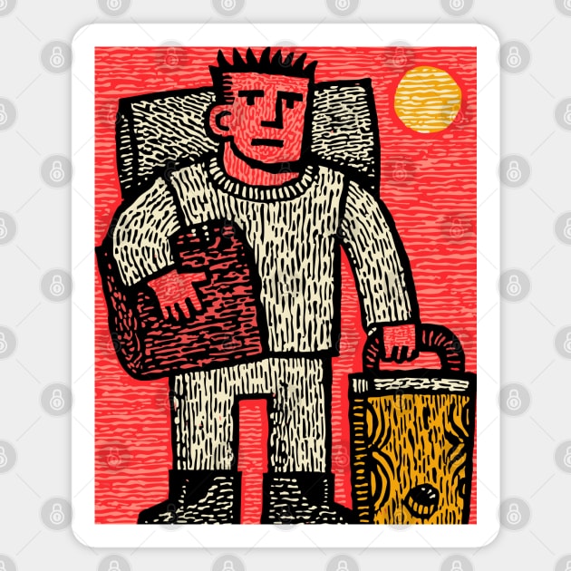 Veteran's Homecoming - The Weary Soldier's Return Magnet by TuncGK